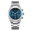silver Case with blue face