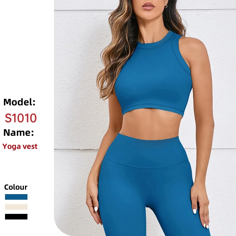 Top Crop Feminino Respirável e de Secagem Rápida, Sutiã Esportivo para Yoga, Tank Top Fitness com Design de Costas Bonitas