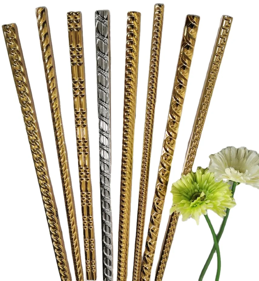 Wholesales Decorative Ceramic Tile Border with Golden 10X600