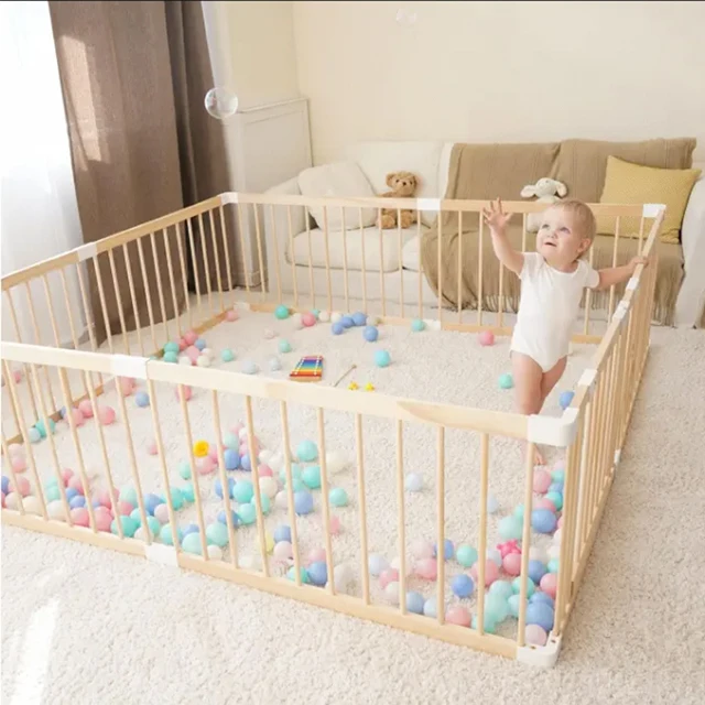Custom Lightweight Wooden Large Baby Playground Safe Baby Play Fence