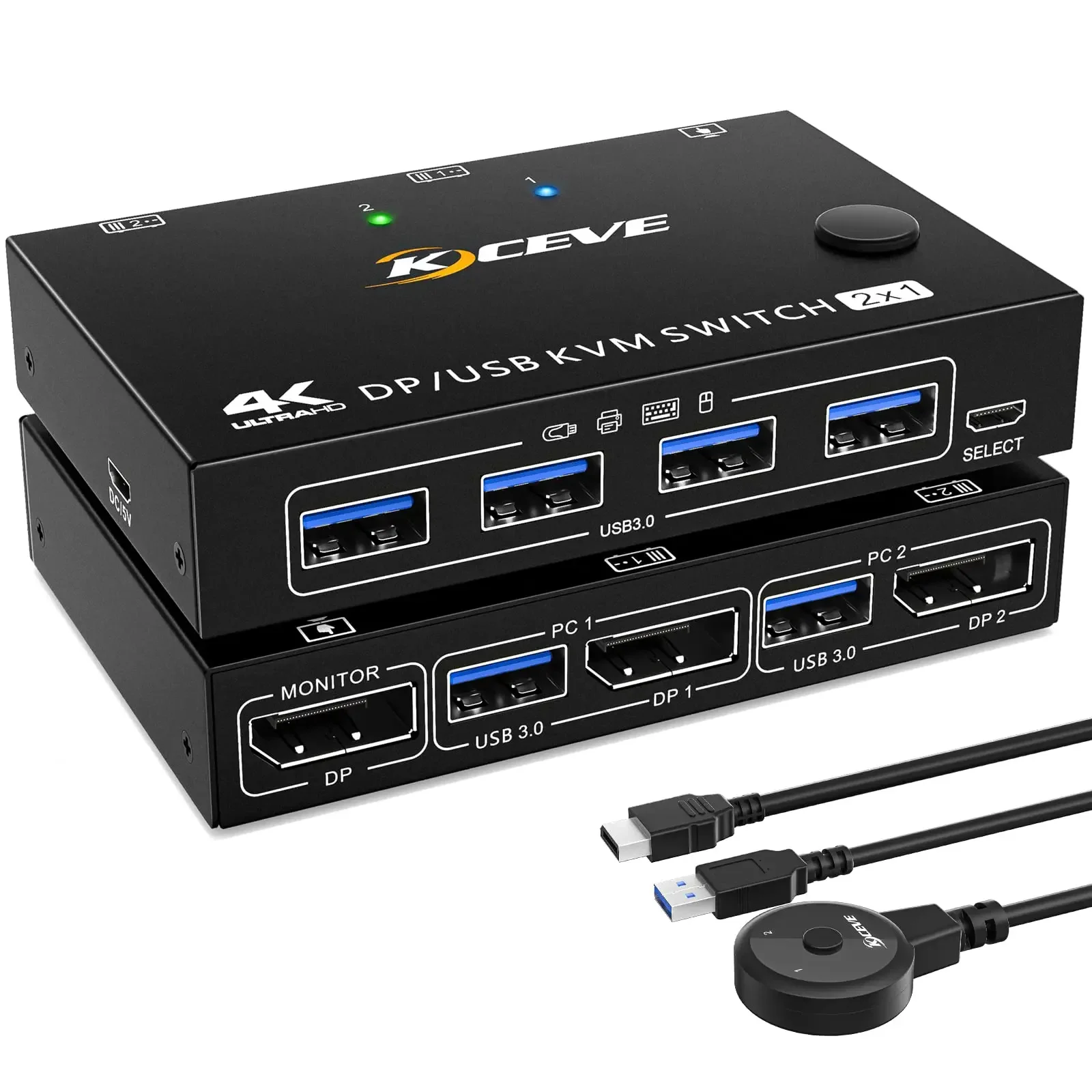 Kceve usb 3 0 kvm switch hdmi 3440x1440 144hz 3840x2160 60hz 2 in 1