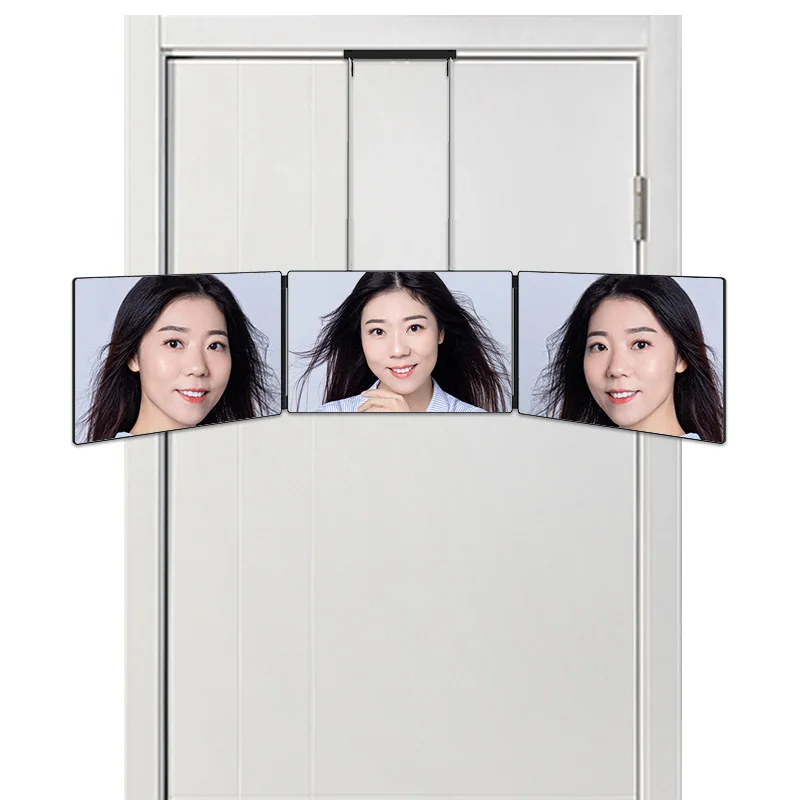 Three Way 360 Degree Angle Flat Mirror Shave and Cut Your Hair  at Home Self Hairdressing Mirror