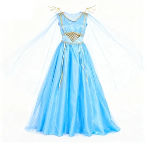 Women Light Blue Enchantress Outfit Sheer Fabric Craft Wing Detail Comfortable Breathable Stage for Cosplay Celebrations