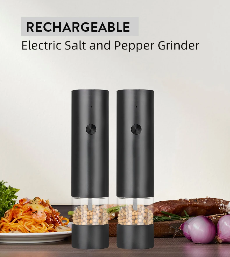 2024 Kitchen Electronics Essentials Electric Salt and Pepper Mills USB Rechargeable Grinder