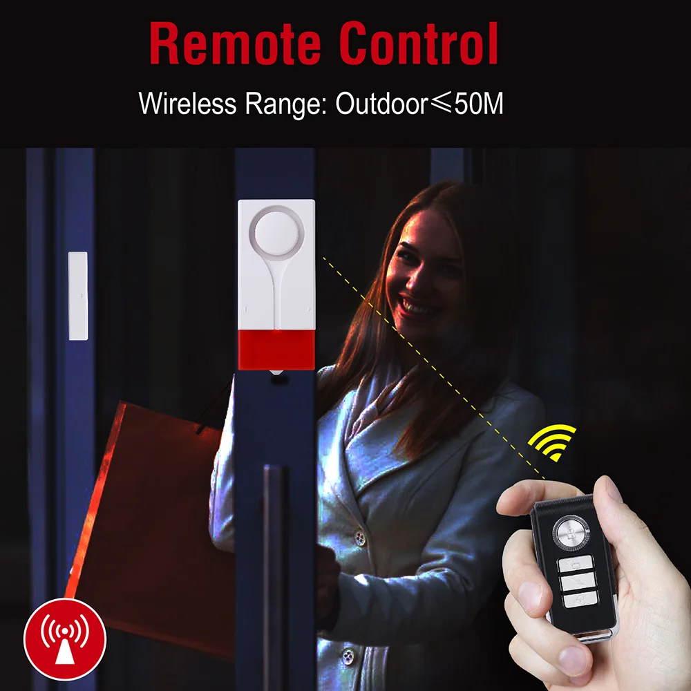 Remote Control Sound 3 Light Burglar Alarm 108dB Volume Magnetic Sensor Door and Windows Sensor Alarm