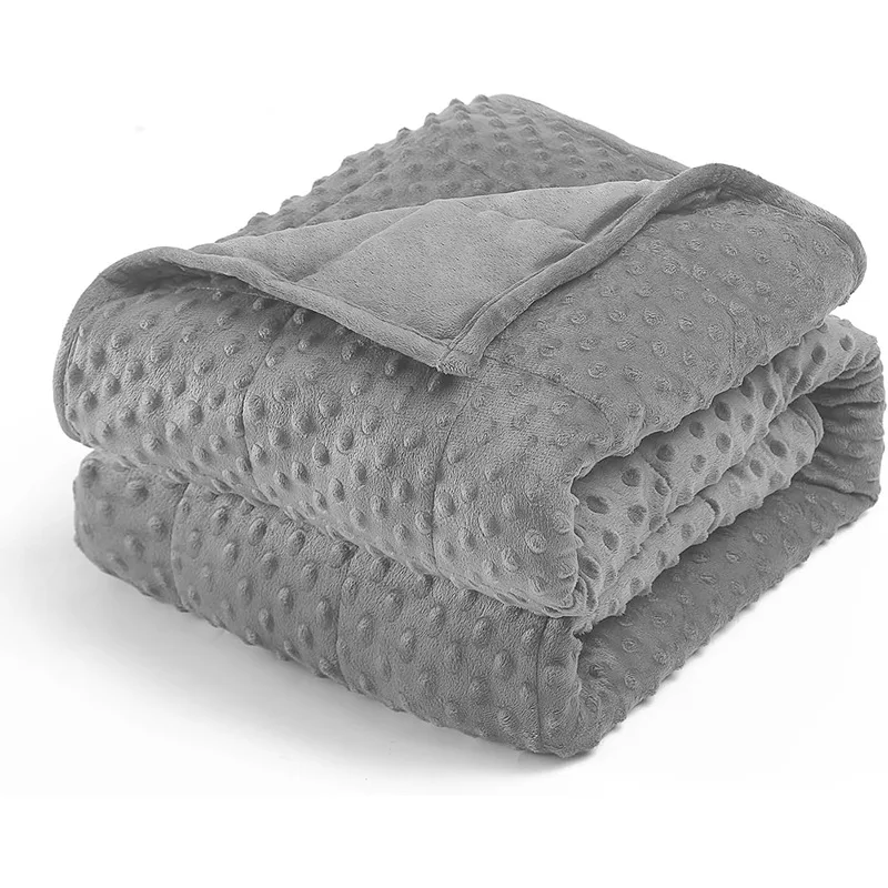 Colorful 48"x72" 15lbs Glass Beads 7 Layers Box Stitching Custom Size Winter Soft Warm Fleece Weighted Blanket for Adults