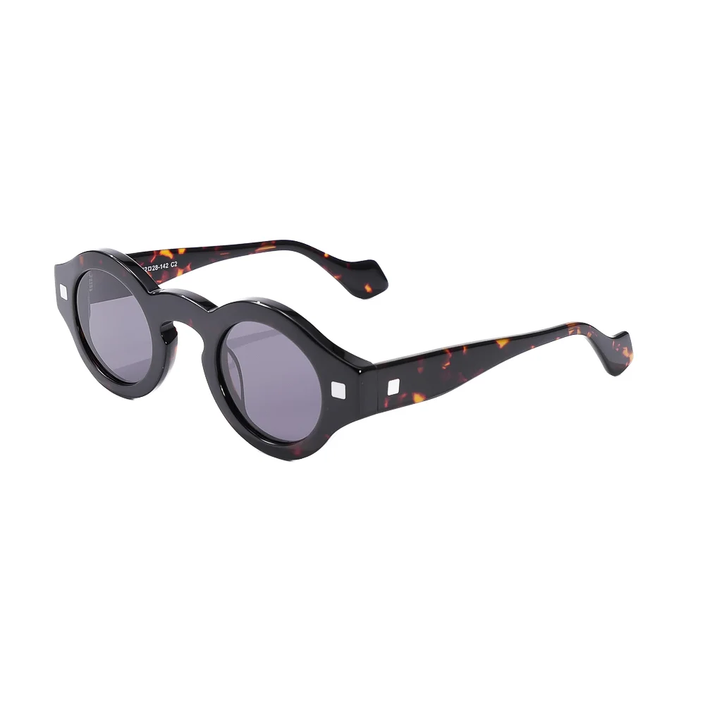 Vintage Round Acetate Sunglasses with UV400 Protection Vintage Polarized Sunglasses for Men Round Sunglasses UV400  main image 3