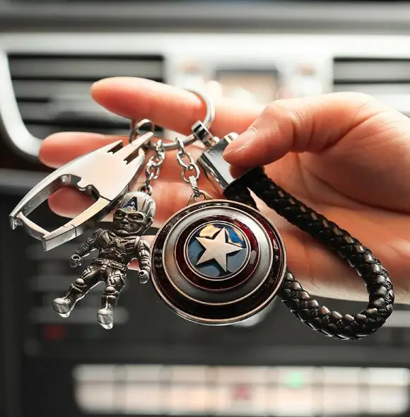 Captain America Shield Marvel Keychain Avengers Iron Man Quake Hammer Keychain Gift Giveaway
