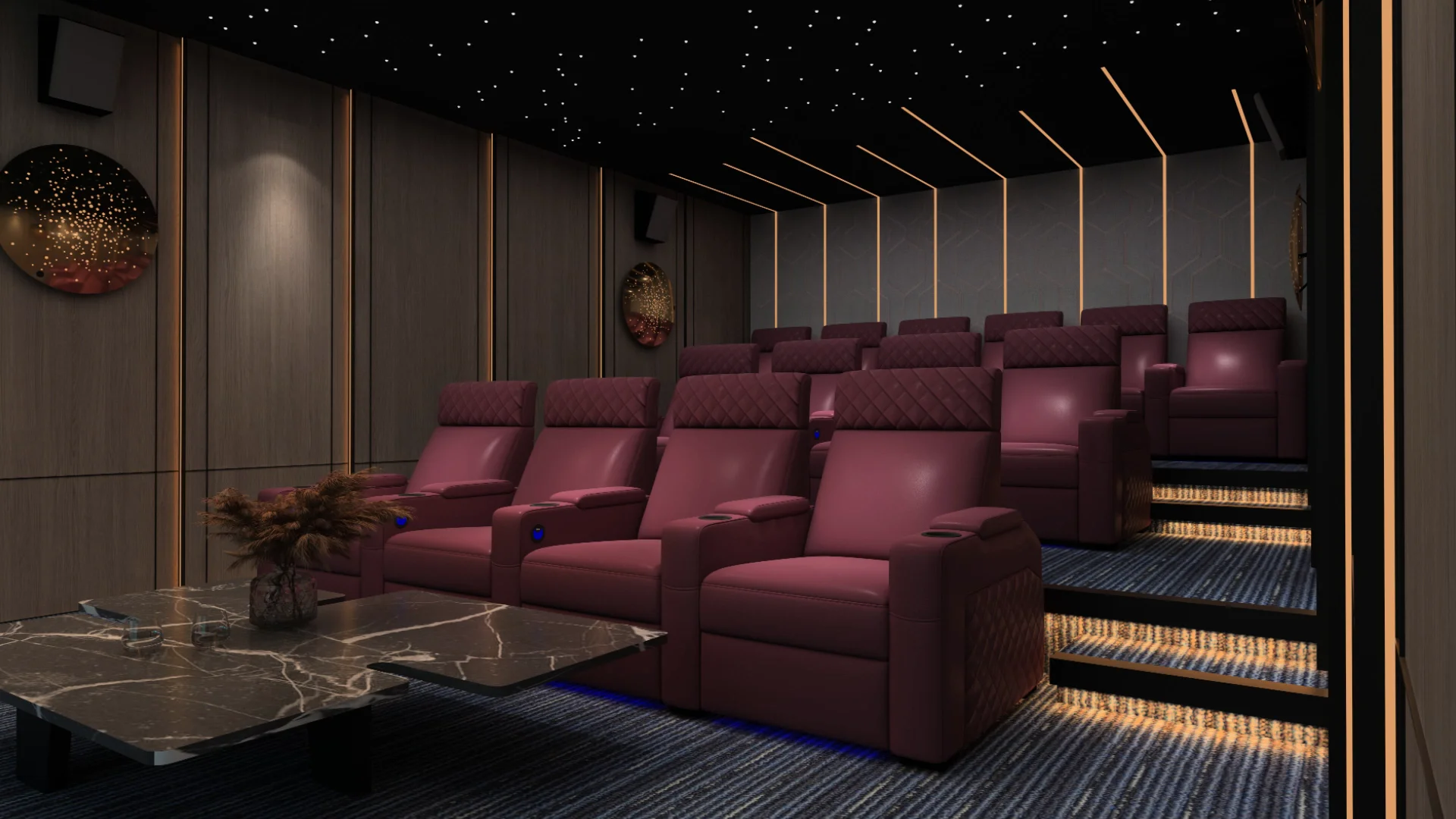 Top Grain Leather Theater Seating 2 Seats Power Recliner Sofa Home