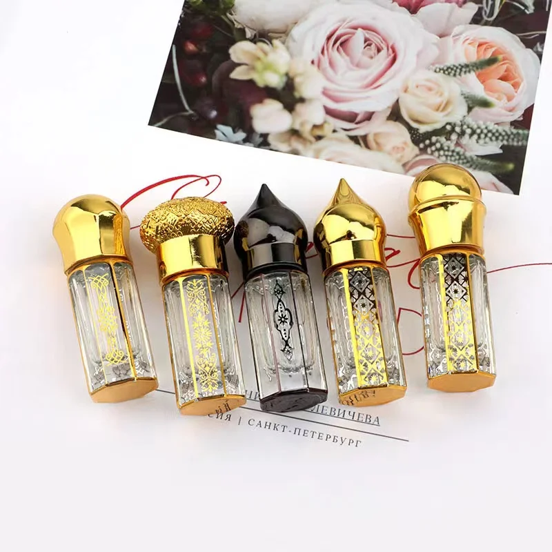 3 ml 6ml 12ml Perfume Bottle Luxury Engraved Oil Bottle Dropper Hot Stamping Glass Luxury Perfume Crystal Bottle New Design