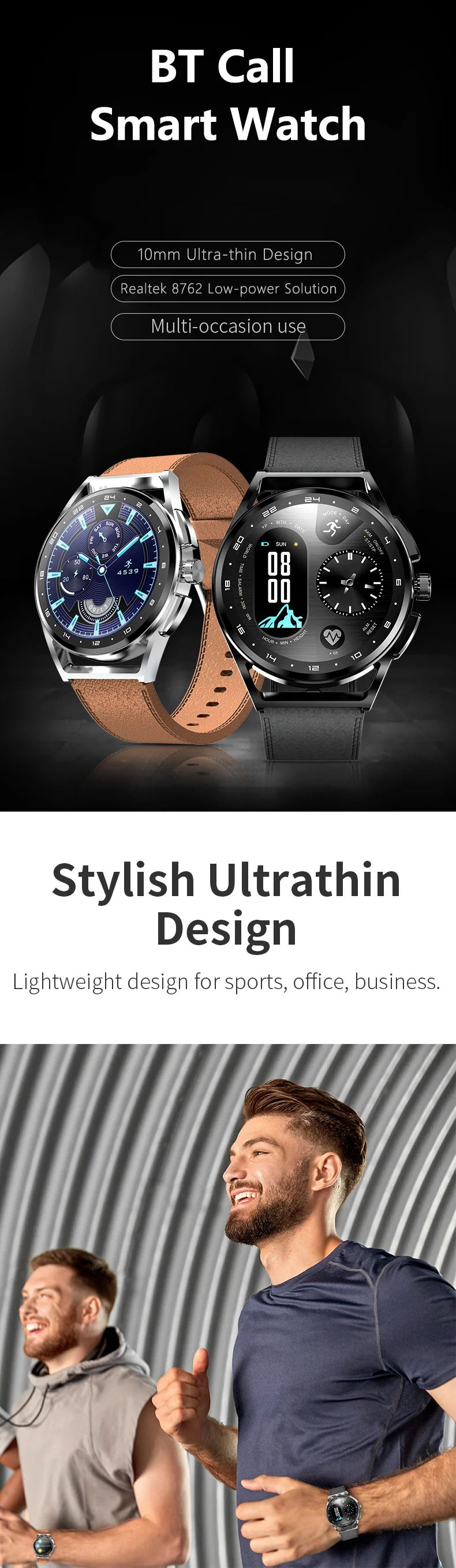 Factory Wholesale Smartwatch H8S HD 1.32 BT Smart Call Watch Music Control Lige 2022 New Smart Watch Men