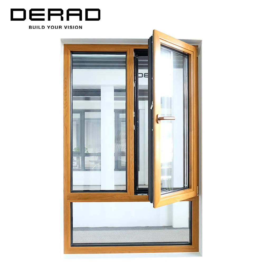 Double Glazed Wood-Alum Outward Opening Window Casement Windows