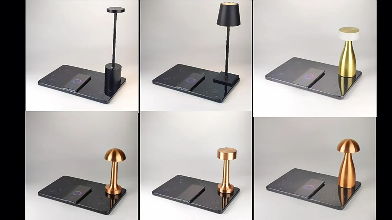 Qi Wireless Charging Led Cordless Table Lamp With Rechargeable Battery