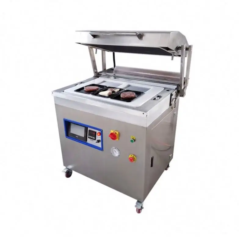 TEBAK Skin Vacuum Packing Machine Automatic Food Tray Sealing Machine Meat Vacuum Sealer Fish Shrimp Skin Packaging Machine