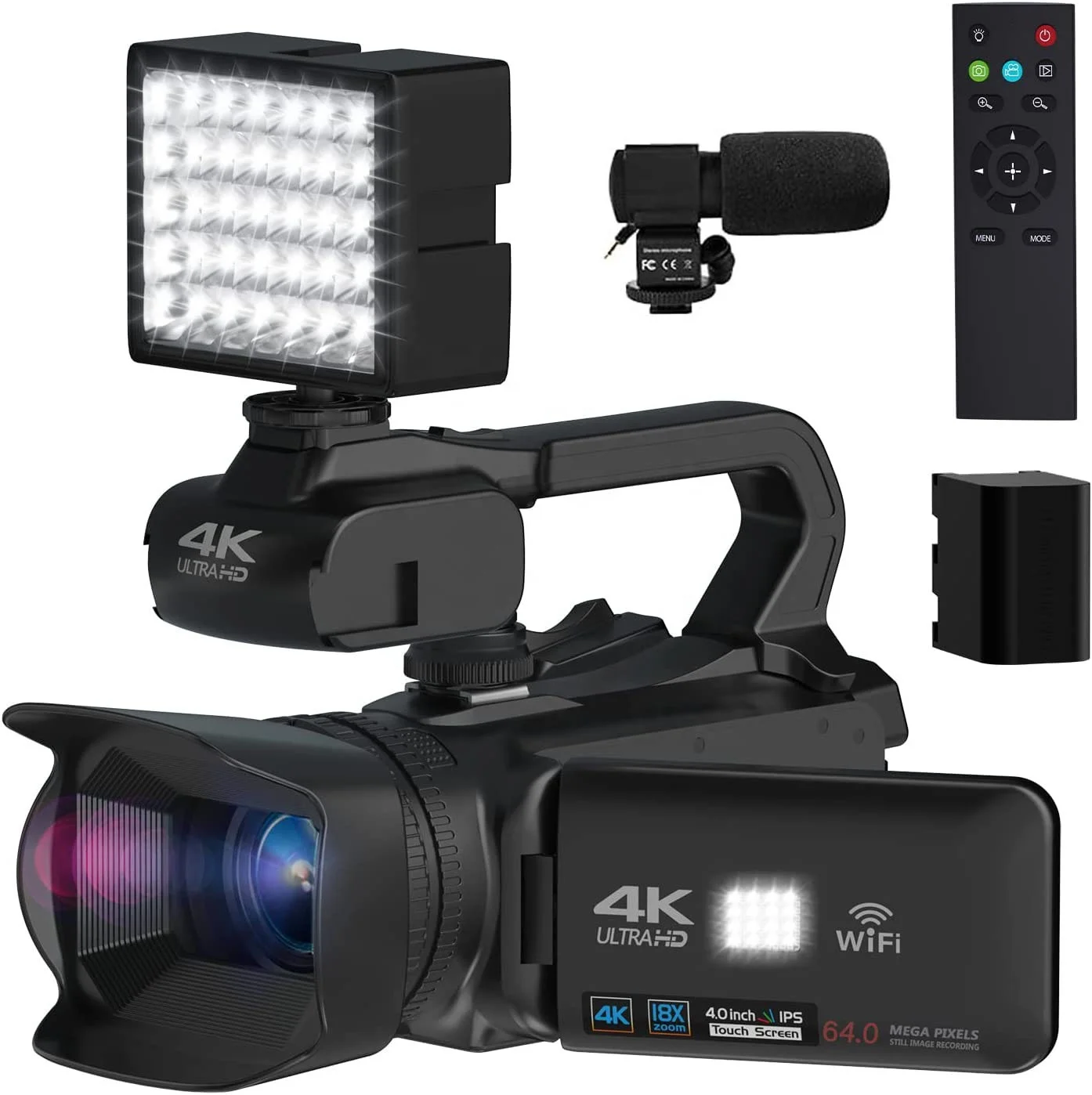 Fdit Caméscope numérique à zoom numérique 16X Caméra vidéo Caméscope Full HD 1080P 16MP Caméra