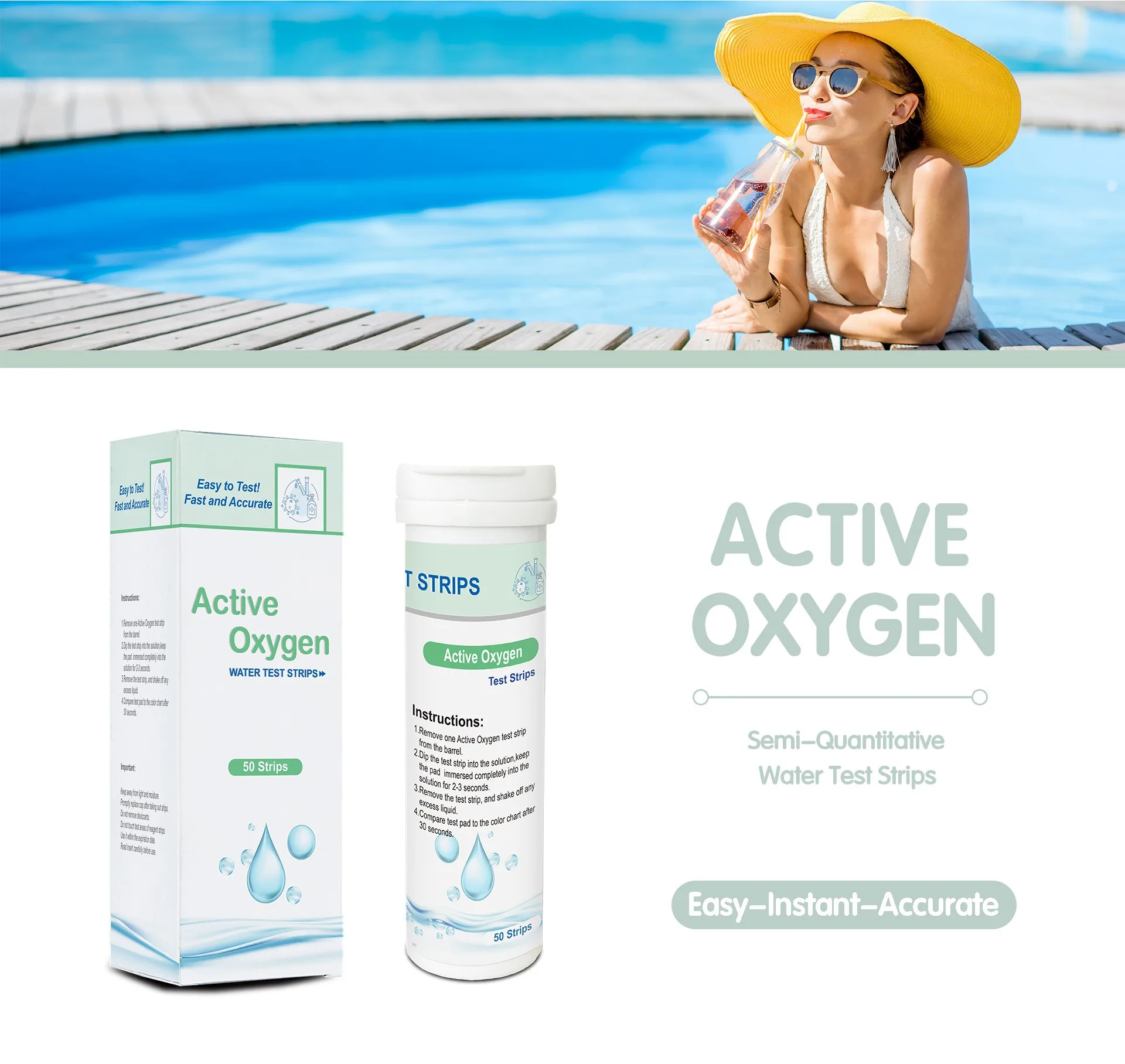 Wholesale Swimming Pool Ozone Test Strips Active Oxygen Test Strips