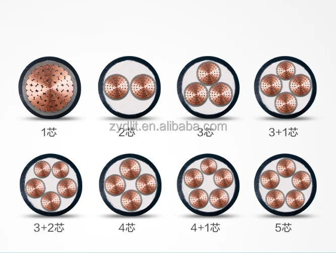 موصل نحاسي نقي 5-core XLPE pvc معزول و 8.5 للبناء والأنفاق والمباني وخطوط الأنابيب