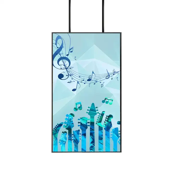 55-Inch Double Hanging Full Color Transparent LCD Screen Digital Signage Display SDK for Retail Store Indoor Video Advertising