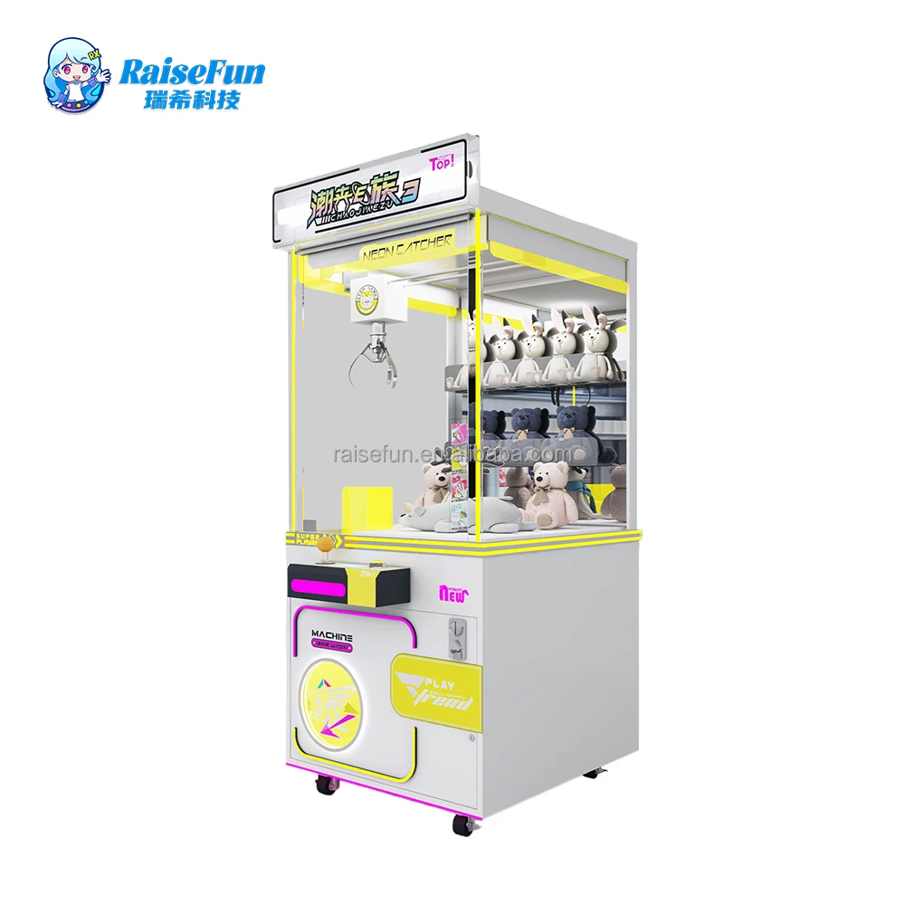 RaiseFun Coin Operated Crane Machine for Amusement Park Shopping Mall Commercial Claw Plush Toy Catcher Wholesale High Quality