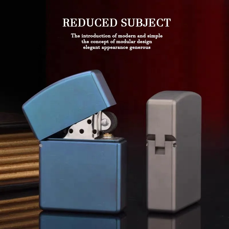 Custom Cool Metal Flint Cigarette Lighter Windproof Titanium Unique Lighters