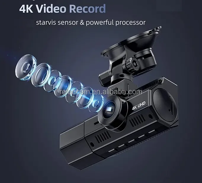 Relee Twin Lens Car Camera 2160p Dashcam Recorder 2ch Gps Night Vision ...