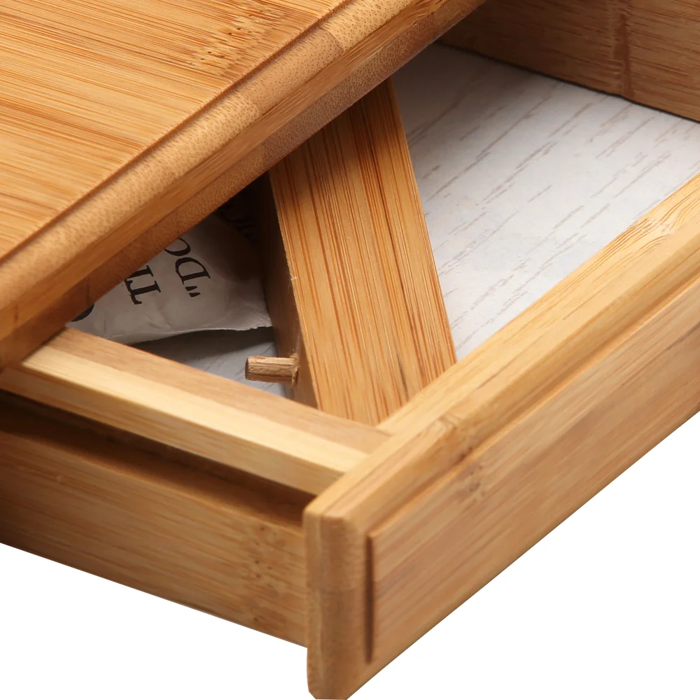 Bamboo Wooden Computer Desk/ Portable Foldable Laptop Table with Cup Holder Cooler Fan Drawer