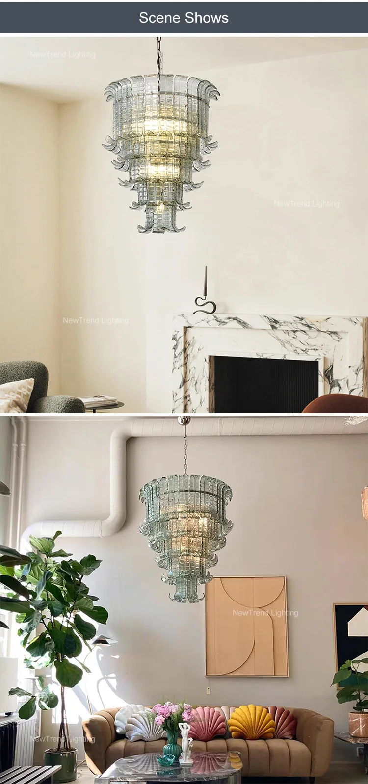 cpl 451 custom vintage style glass pendant lamp  modern led chandelier for bedroom dining  living area-5