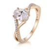 18K yellow gold moissanite diamond ring