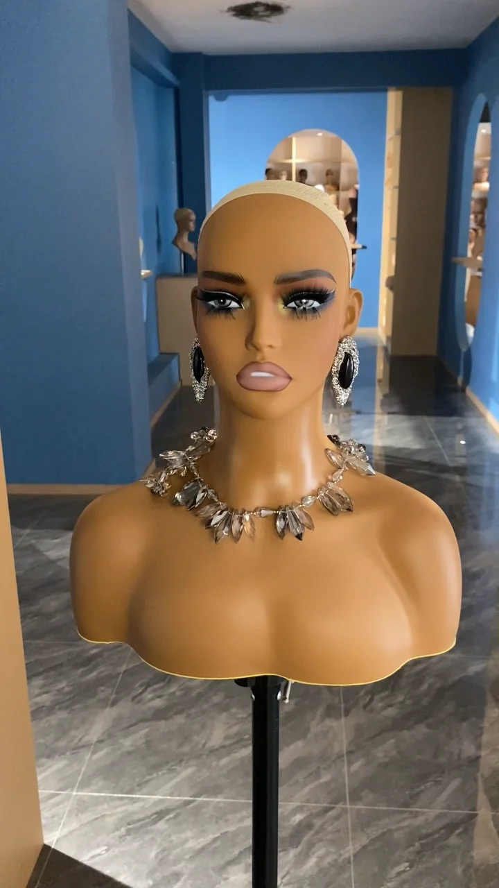 Realistic Mannequin Black Brown Female Mannequin Head Wig Stand Display
