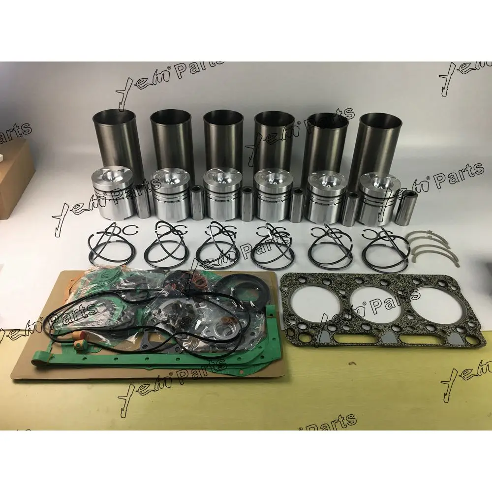 PD6 Overhaul Rebuild Kit With Bearings Piston Rings Liner Head Gasket Set for Nissan Diesel Engine