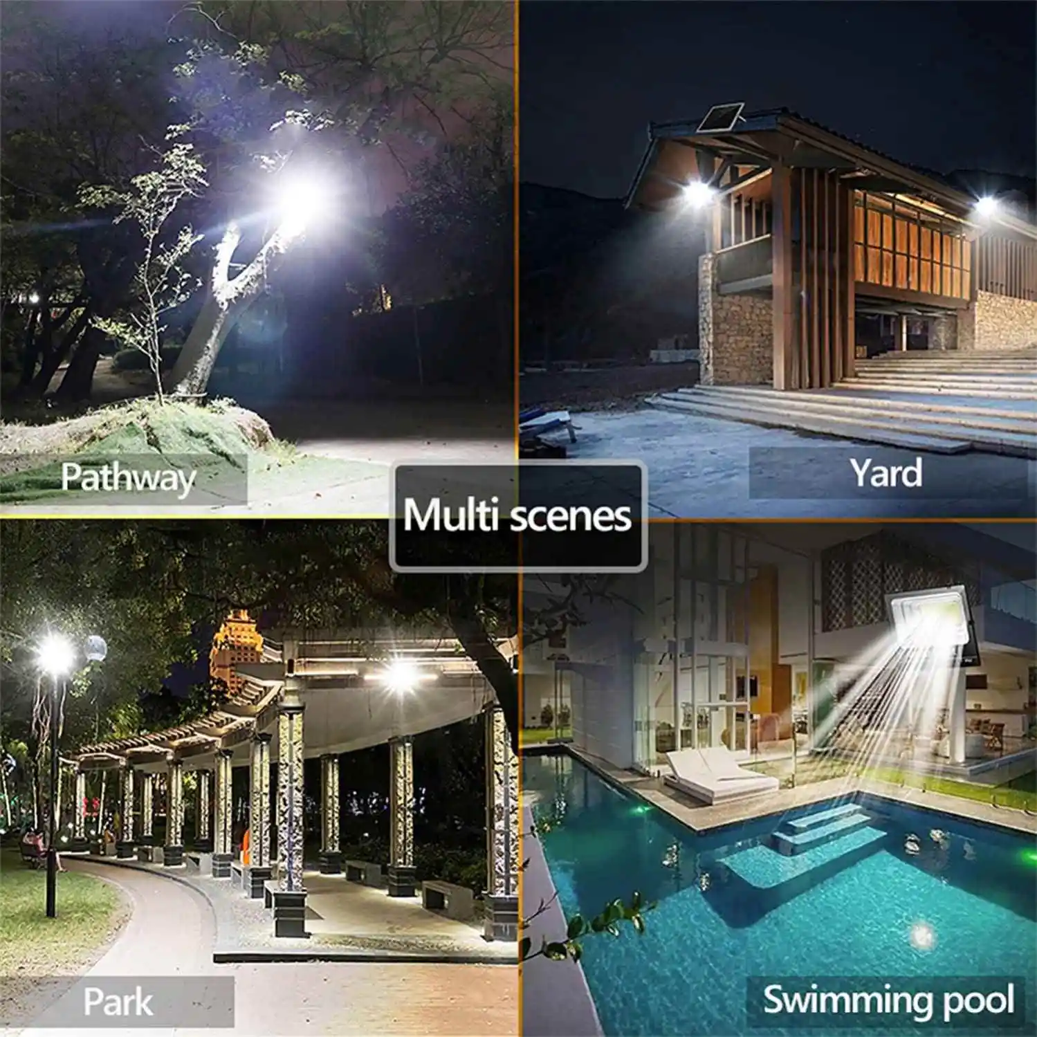 High-Power Outdoor Waterproof LED Spotlight W/ 10Ah Battery for Yard & Street Lighting 1500W Solar Flood Light