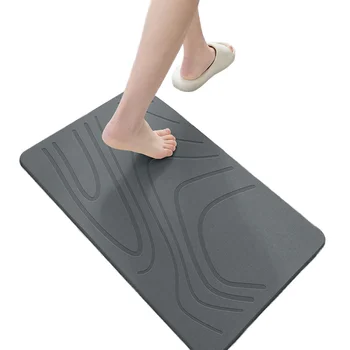 Custom Diatomite Stone Bath Mat Modern Design Super Absorbent Non-Slip Quick-Drying Easy Clean for Bathroom Floor & Shower Use