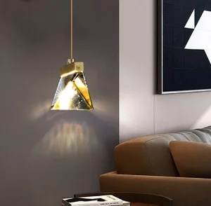 JACKSUN Minimalist All Copper Chandelier Creative Art Design for Restaurant Luxury Bedroom Bedside Small Pendant Light Creative