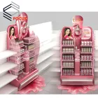 Customize Showcase Customized Pink Perfume Shop Display Cabinet Display Counter Showcase For Perfume Shampoo Mall Kiosk