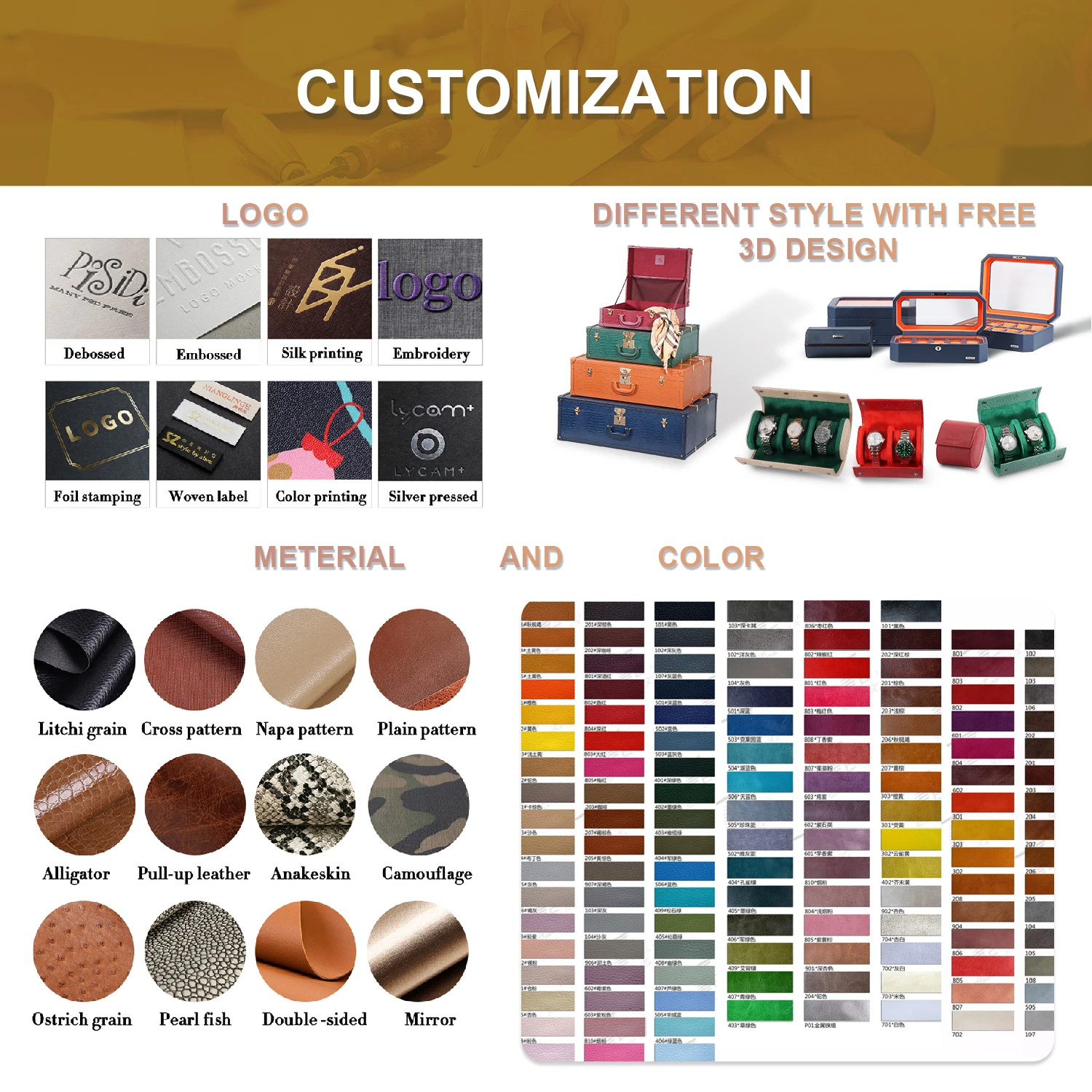 Best Golden Automatic Cover Square Leather PVC Velvet Watch Winder Box PVC Leather Case With PVC Material Wood Boxes Watches
