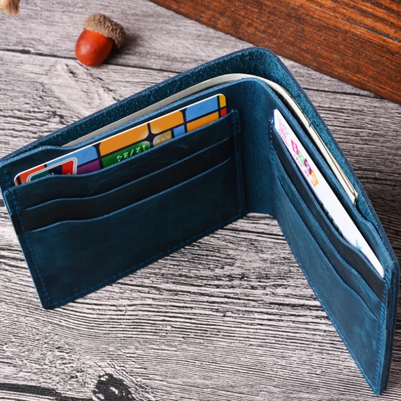 Wholesale genuine leather mens wallets carteras for business daily large capacity purse for men high quality