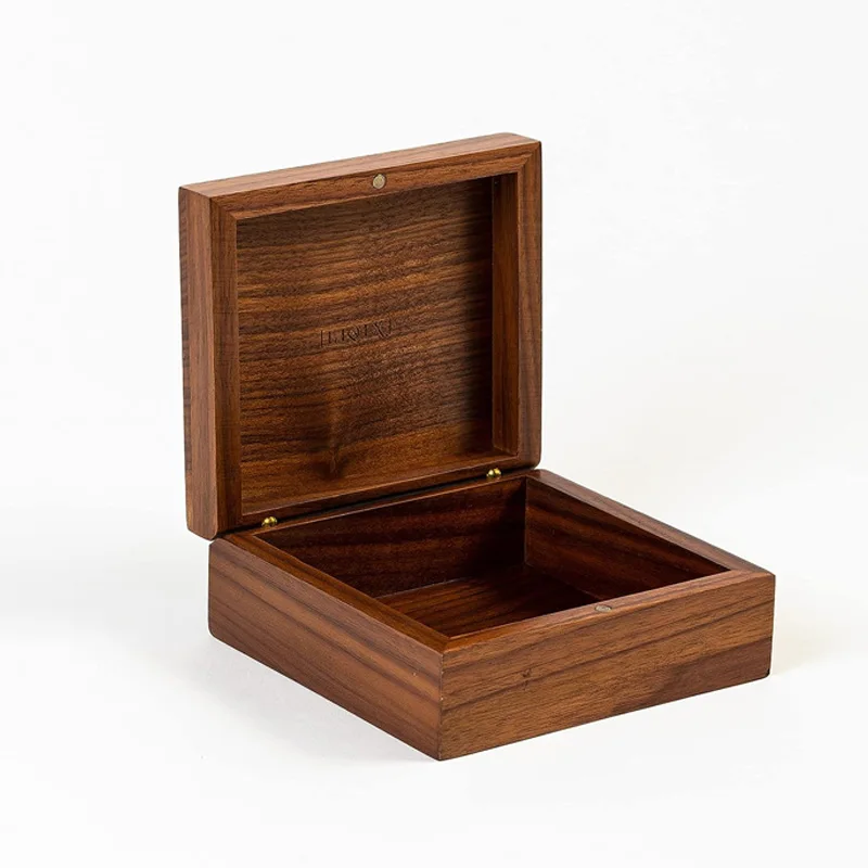 Wooden Box With Hinged Lid Square Wooden Storage Keepsake Box