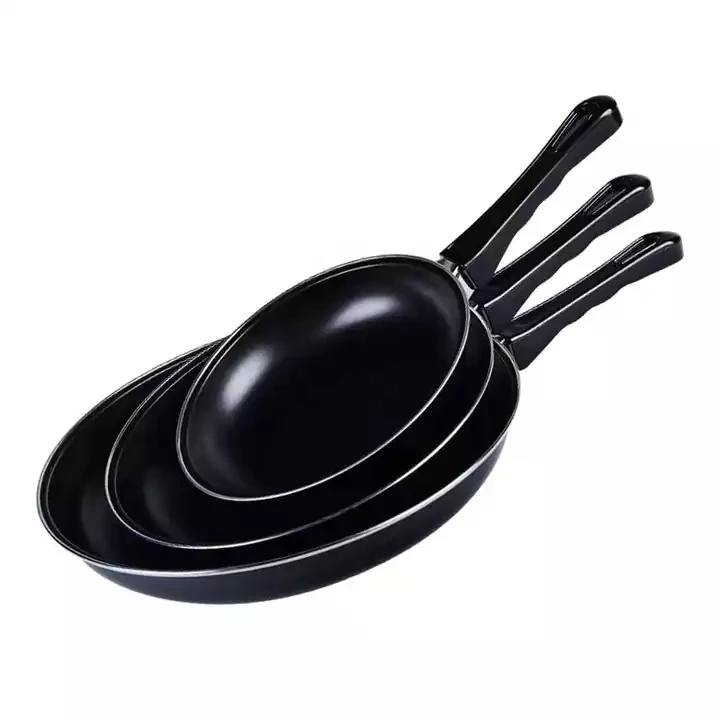 Wholesale Cookware Set Carbon Steel 20cm 25cm 30cm Black Nonstick