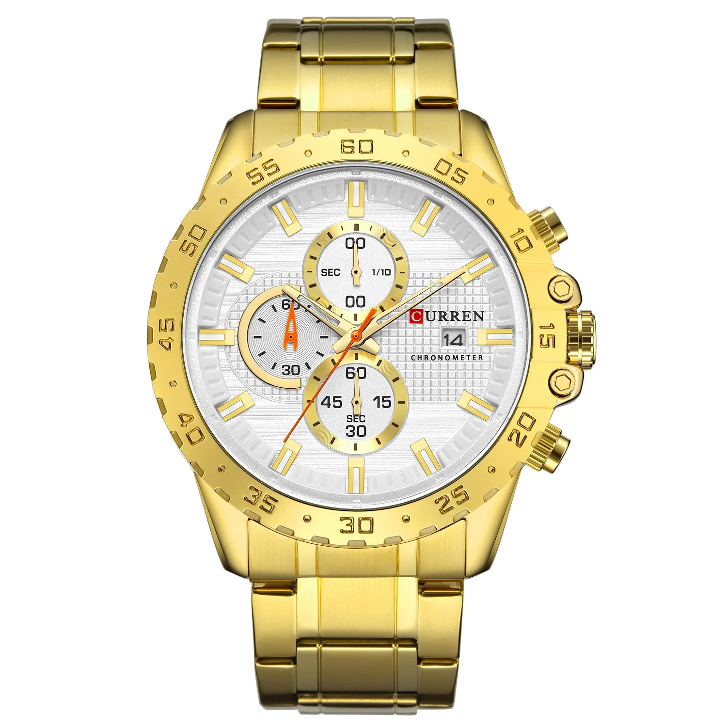 Curren 8334 Mens Watch Emas Bisnis Jam 