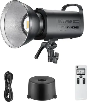 NEEWER CB100 100W LED Video Light, 5600K Daylight COB Continuous Output Lighting With Bowens Mount/2.4G Remote 11000Lux/1m CRI