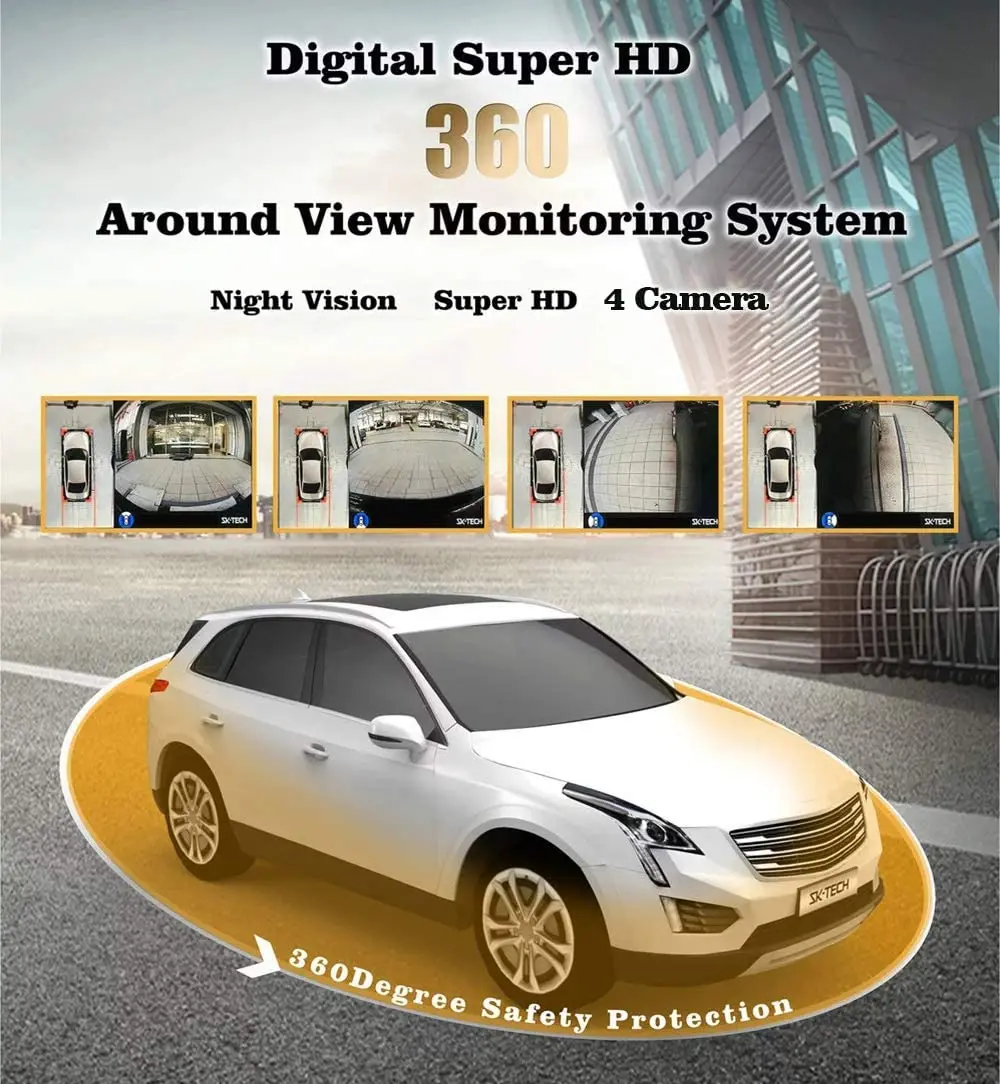 360 Full View High Quality Rear View Cameras 360 Para Carro Panoramic Parking Visual System With Car Camera