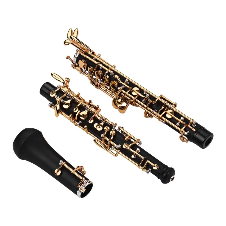 Professional Oboe C Key Woodwind Instrument with Gold Plated Keys