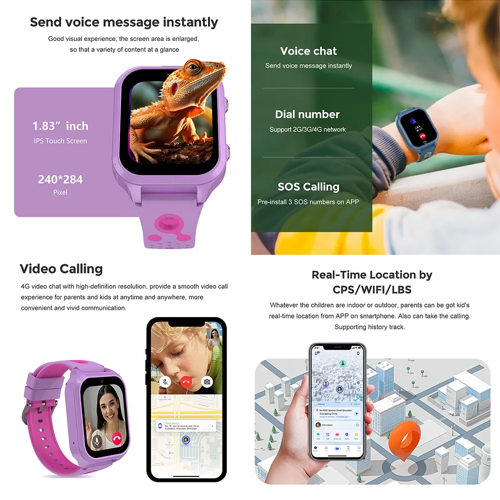 Smart Watch Calling Function Child Gps Sim Card 4g 5g Lte Kids Smart Watch  2024 Android 4g Gps Sim Card Smartwatch