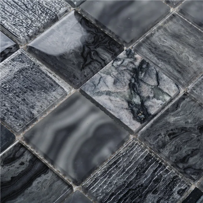 Black Marble glass mosaic tile kitchen mosaic wall tile backsplash