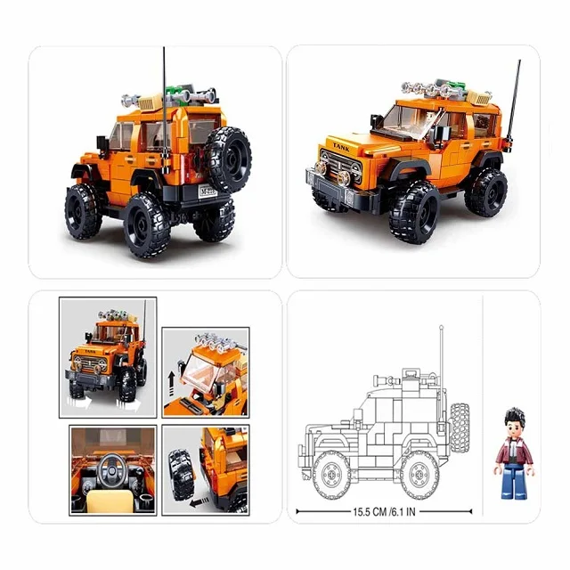 Sluban Building Block Toys Morden Military B1013 T300 Tank SUV 302PCS Bricks Off-road Vehicle Compatible With Leading Brands