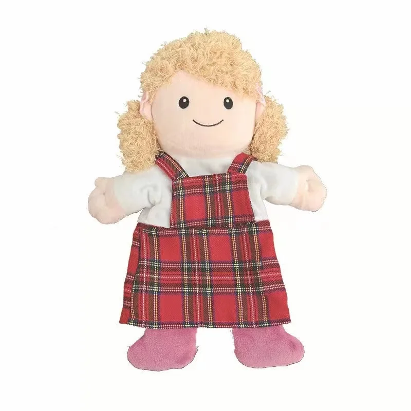 Custom Plush Grandma Doll Puppet 30cm Full Body Hand Puppet for Kids Toy