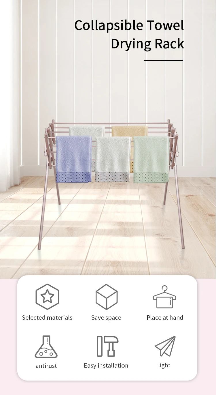 Aluminum Customized Foldable Retractable Stand Hanger Clothes Towel ...