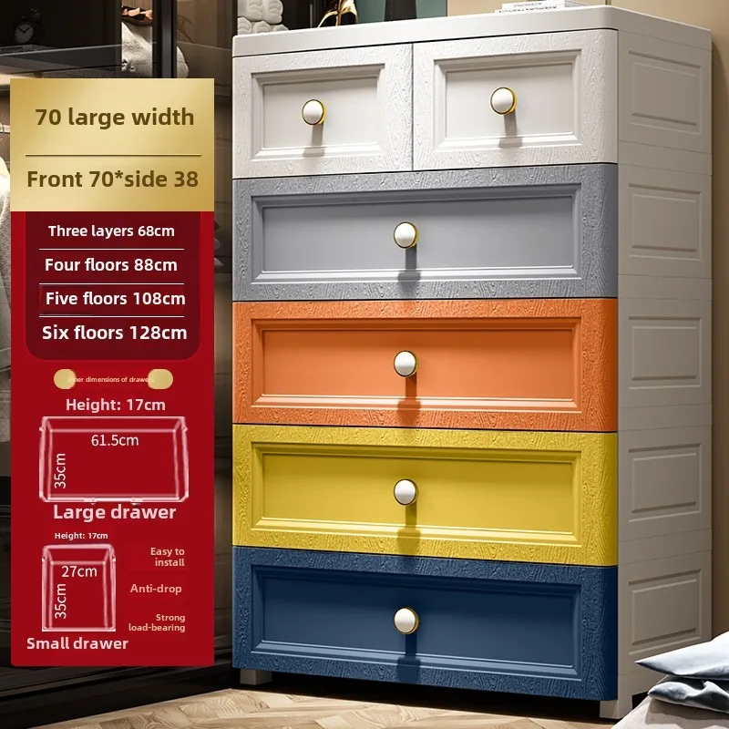 Thickened Plastic Multi-Layer Toy Storage Cabinet Baby Closet & Children's Organizer Chest Drawers for Tableware & Organizing