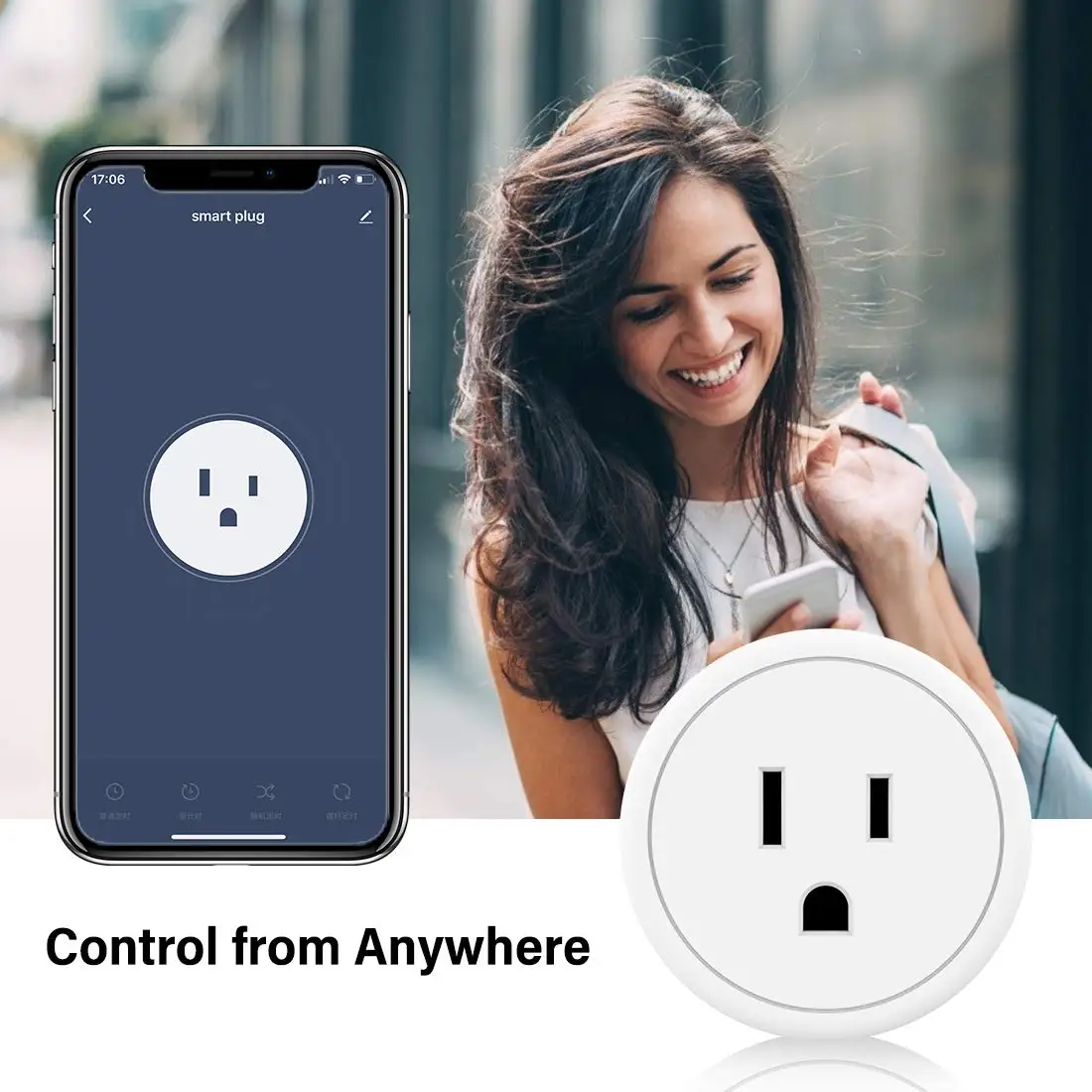Smart Home Mini Socket WiFi Outlet 10A 16A Standard Compatible with Alexa Google Assistant Voice Control Smart Plugs Usa Wifi