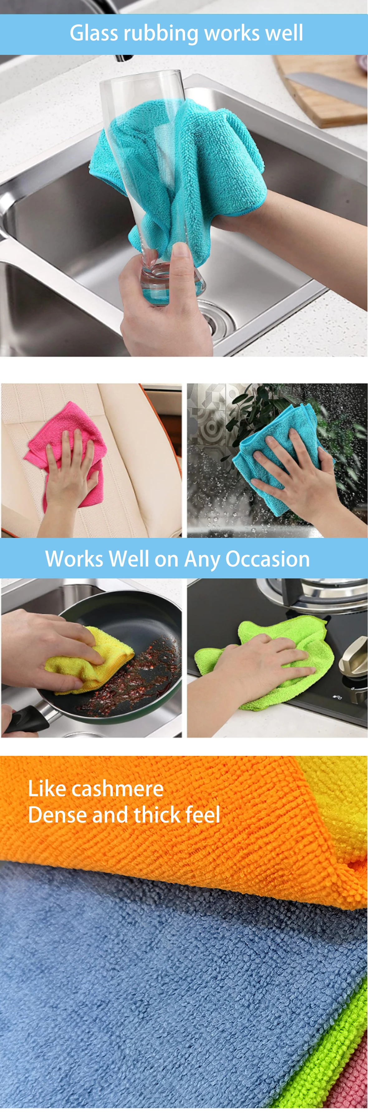 12pack Assorted Colors 12 Inch X 16 Inch Lintfree Microfiber Cleaning